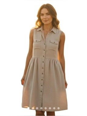 J Jill Love Linen Botton Down Dress